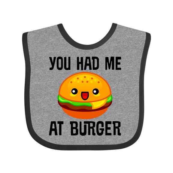 Inktastic You Had Me at Burger Boys or Girls Baby Bib