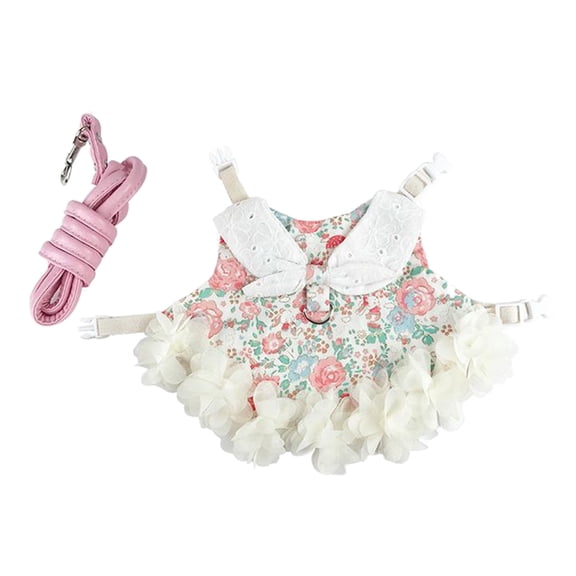 Rabbit Dress Small Animal Outdoor Walking Harness Vest and Leash Set Cute Clothes Chest Strap for Rabbits