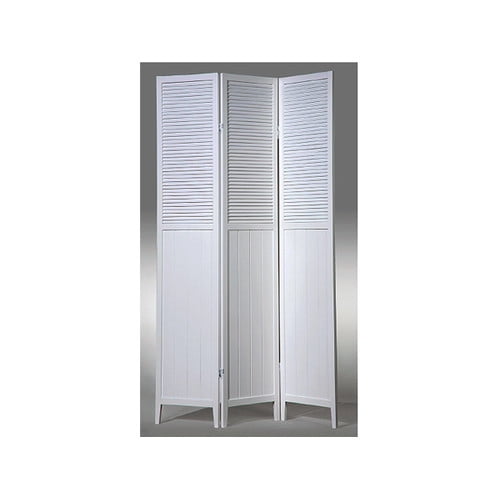 70" x 48" 3 Panel Room Divider, White