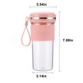 thumbnail image 3 of Portable Blenders, Personal Juicer Cup, 300ML Capacity, USB Rechargeable 2400 Battery, Stainless Steel Plastic Material, 2 Blades for Crushed Ice Shakes Baby Food, with USB Cable & User Manual, 3 of 9