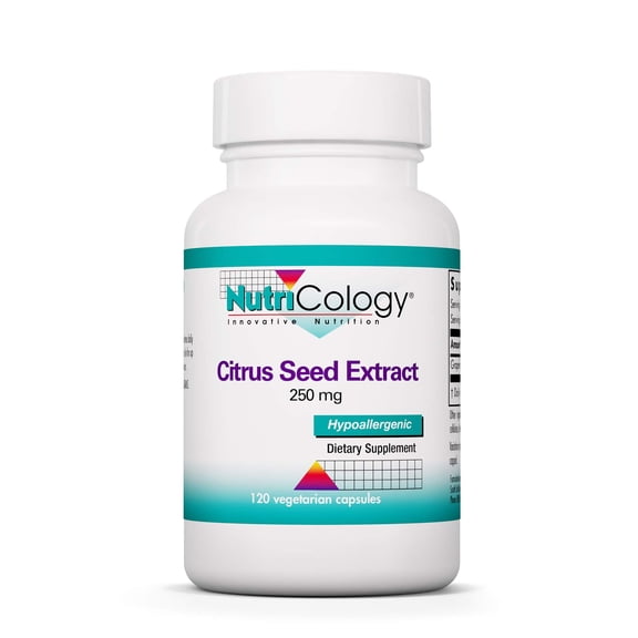 Nutricology Citrus Seed Extract Supplement - Grapefruit Seed Extract 500mg, Supports Metabolic Function, Contaminant Free, Vegetarian Capsules - 120 Count