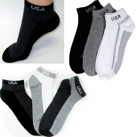 3 Pairs Ankle Crew Men Women Socks Low Cut Crew Sports Running Cycling Sz