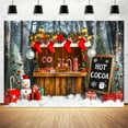 thumbnail image 5 of 8x6ft Christmas Hot Cocoa Photography Backdrop Xmas Tree Candy Kids Photography Backdrop Snow Farmhouse Wooden Winter Xmas Family Party Decoration Banner Photo Booth Props Background, 5 of 5