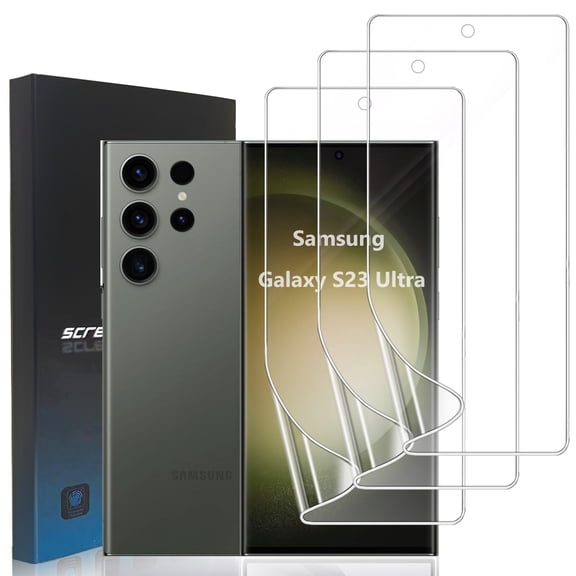 ZYQEEE [3 Pack] Screen Protector for Samsung Galaxy S23 Ultra 5G 6.8", HD Hydrogel Film Soft TPU Protective Film, Support Fingerprint, Curved Coverage