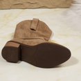 thumbnail image 5 of WAVSUF Women's Plus Size Mid Calf Boots Round Toe Buckle Strap Wide Width Fall Suede Trendy Chunky Boots Brown 8.5, 5 of 9