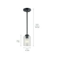 thumbnail image 2 of Kichler Winslow Contemporary 1 Light Black Mini Pendant Light with Clear Seeded Glass, 2 of 11