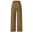 thumbnail image 5 of GILIGEGE Corduroy Pants for Women Winter Wide Leg Corduroy Pants with Pockets Warm Baggy Sweatpants High Waisted Straight Wide Leg Trousers Comfy Work Pants Soft Cozy Palazzo Teacher Pant Brown L, 5 of 6