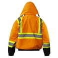 thumbnail image 5 of Premium High Visibility Hi Vis Reflective Fleece Lined Waterproof Safety Jacket / Parka (X-Large, Orange), 5 of 5
