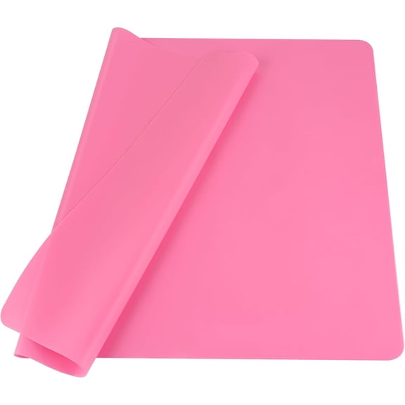 Silicone Mat, Silicone Sheet for Craft, 27.6" x 19.7" Resin Casting Molds Mat, Large Mats for Countertop Protector, Table Placemat, Pad Nonstick Nonskid (Pink)