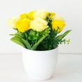 thumbnail image 4 of SPRING PARK Artificial Classic Rose Pattern Flowers Potted Fake Bonsai Plant for Home Office Table Decor, 4 of 7