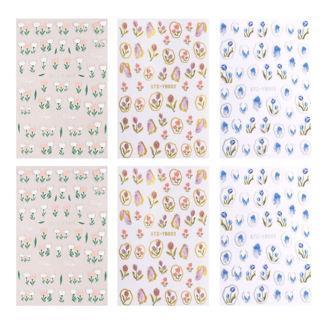 6 uds pegatinas para uñas, calcomanías de mármol ondulado, suministros de decoración para uñas, decoración DIY, accesorios adhesivos 3D para uñas