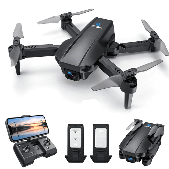 AUOSHI V1 Mini FPV Drone with 1080P HD Camera, Dual Lens & VR Mode, Optical Flow, 2 Batteries, Gesture/Voice/Gravity Control, 360°Flip, Orbit & Follow – Fun Gift for Kids, Teens,Adults & Beginners