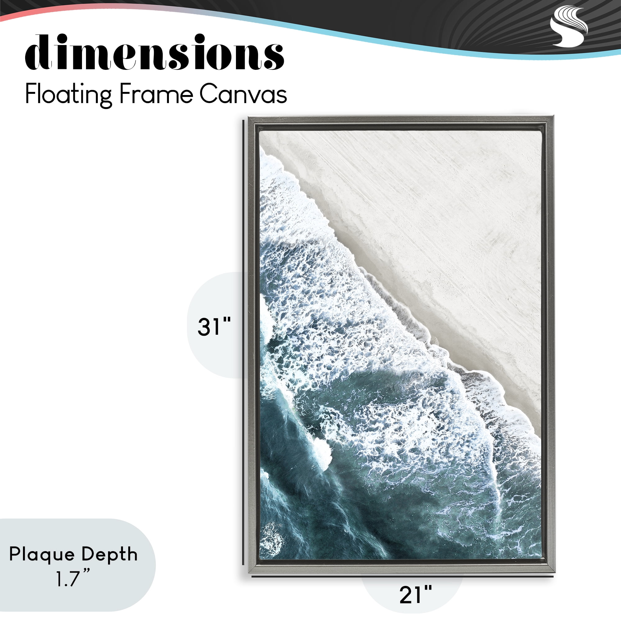 Stupell Industries Corolla Beach Breezy Shoreline Gray Framed Floater Canvas Wall Art, design by Natalie Carpentieri