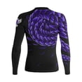 thumbnail image 2 of Raven Fightwear Women's Power Pangolin BJJ Rash Guard MMA Black/Purple, 2 of 3