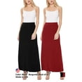 thumbnail image 5 of Women's Casual Foldover Waist A-Line Loose Fit Lounge Maxi Skirt  2-Pack (S?3XL), 5 of 5