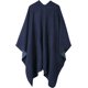 thumbnail image 2 of Capa tipo poncho con chal cruzado en bloque de color para mujer - Azul marino, 2 of 5