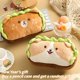 thumbnail image 2 of Estuche Kawaii de felpa con forma de hamburguesa y perro para estudiantes, bolsa bonita de gran capacidad para almacenar bolígrafos, suministros escolares Fivean unisex, 2 of 2