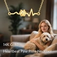 thumbnail image 3 of YAFEINI Heartbeat Necklace 14k Solid Gold Pet Paw Ear Pendant Simple Charm Statement Jewelry Brithday Gifts For Women Paw Lovers, 3 of 6