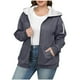 thumbnail image 1 of Tops de verano para mujer,Chaqueta de terciopelo de talla grande, con capucha y cremallera frontal, hombros caídos, manga larga, informal, mezcla de poliéster para mujer, sopatenor, 1 of 8
