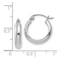 thumbnail image 2 of 14k White Gold Hollow Polished Hinged post Hoop Earrings 19x4mm Wide 3.75mm Thick Hoop Earring for Women, 2 of 2