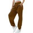 thumbnail image 5 of Kelon Womens Sweatpants 2025 Fall Baggy Wide Leg Sweatpant Fleece Lined Straight Leg Sweat Pants Brown, 5 of 8