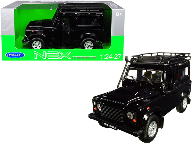WELLY 1:24 LAND ROVER DEFENDER WITH ROOF RACK DIE-CAST BLACK 22498