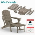 thumbnail image 7 of Hidpriva Outdoor Folding Adirondack Chair with Ottoman and Cup Holder, HDPE Weather Resistant Fire Pit Chair with Retractable Footrest, Wood, 7 of 7