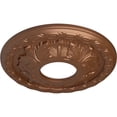 thumbnail image 3 of Ekena Millwork 11 3/8"OD x 3 5/8"ID x 1 1/8"P Leaf Ceiling Medallion (Fits Canopies up to 4 3/4"), Hand-Painted Polished Copper, 3 of 7