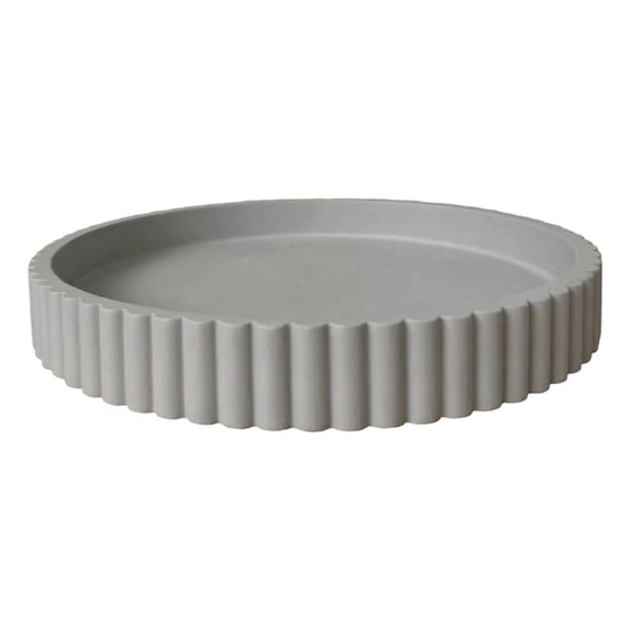 Serving Circular White Resin Tray Decorative Practical Coffee Table Plate