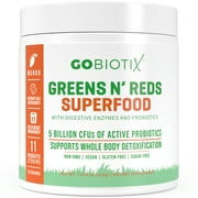 GoBiotix Super Greens Powder N' Super Reds Powder | Non-GMO | Digestive Health (Mango)