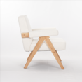 thumbnail image 4 of Solid Wood Leisure Chair with Cushions and Handrails for Living Room, Bedroom, Study, Set of 1, 4 of 6