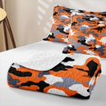 thumbnail image 4 of Manfei Farmhouse Mosaic Quilt Full, Vintage Camo Dinosaur Full Bedspread Sets, Orange Gray, 3 Pieces, 1 Coverlet and 2 Pillowcases, 4 of 7