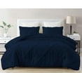 thumbnail image 2 of DNG Creations 1 Piece Diamond Ruffle Comforter 100% Egyptian Cotton, 800TC - Solid Navy Blue Colour - Super Soft 550 GSM All Season ( Oversized King - Size ), 2 of 6