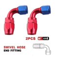 thumbnail image 1 of AN6 8 10 Oil Fuel Hose Swivel Anodized Aluminum Straight Elbow 45 90 Degree Fuel Oil Hose End Reusable~2867, 1 of 1