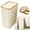 Beige 13.4x10x6.9in, variant on WUXIAB 2Pc Polypropylene Waterproof Recycle Waste Bag – 28.7L Reusable Trash Sorting Organizer,Recycling Bin Basket,Home Recycle Bag For Kitchen & Home,Sturdy Base Plate Indoor Recycling Bin Basket