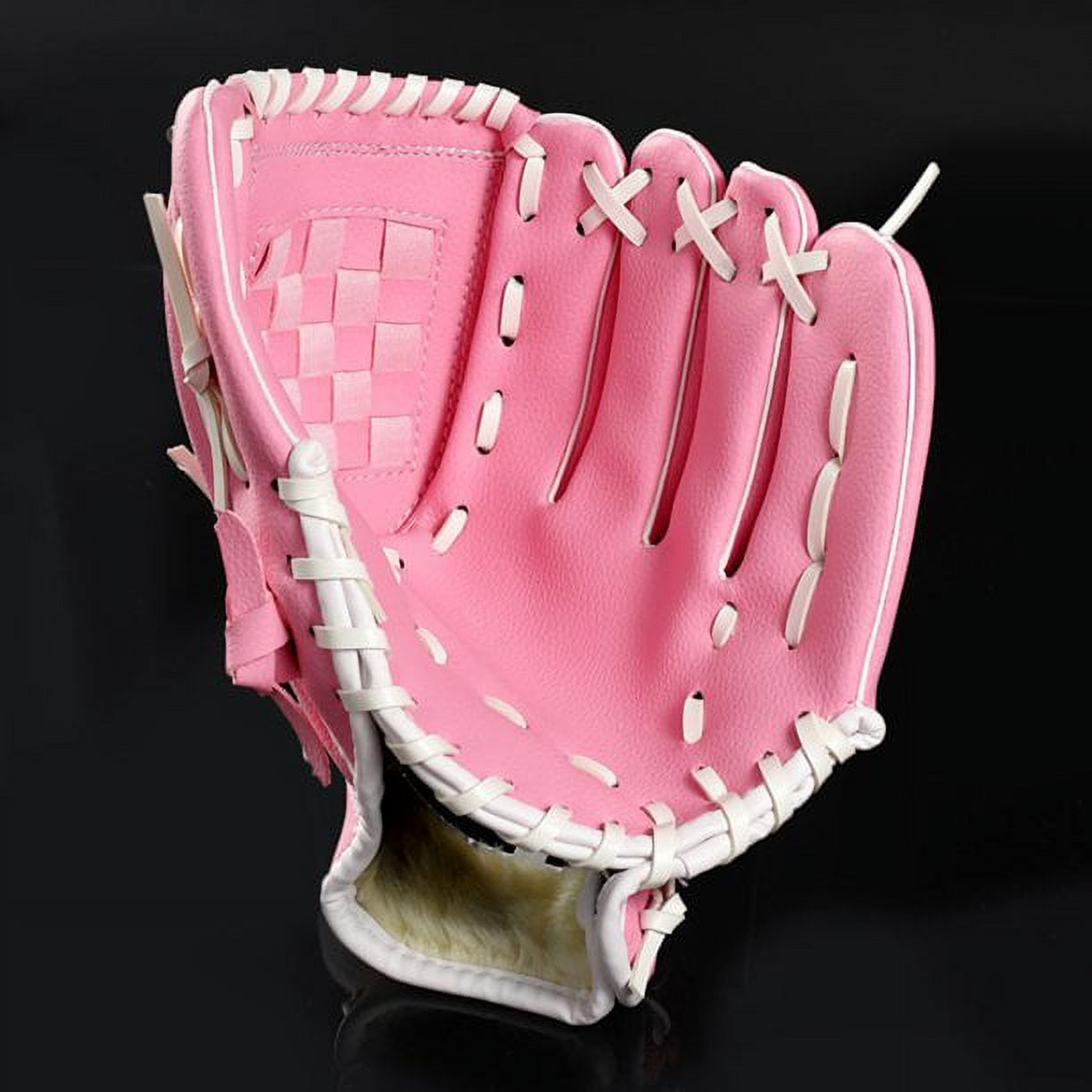 Outdoor Sports Baseball Glove Softball Practice Equipment Outfield Pitcher Gloves PU Softball Glove Pink, 1 pcs
