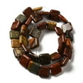 thumbnail image 4 of 3strands Picasso Stone/Picasso Jasper Graduated Bead Strands Square 12x12x3~4mm Hole: 1mm about 33pcs/strand 15.7 inch(40cm), 4 of 7