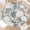 Dahlia, variant on Round Fitted Tablecloth with Elastic Edge Navy Blue Dahlia Picnic Table Cover Rustic Floral Geometric Beige Tan Gray Flower Farmhouse Wipeable Table Cloth Fit 40"-44" Tables for Outdoor,Dinner
