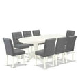 thumbnail image 6 of Modern 9 Piece Dining Set - Oval Table & 8 Chairs - Linen White Kitchen Set, 6 of 6