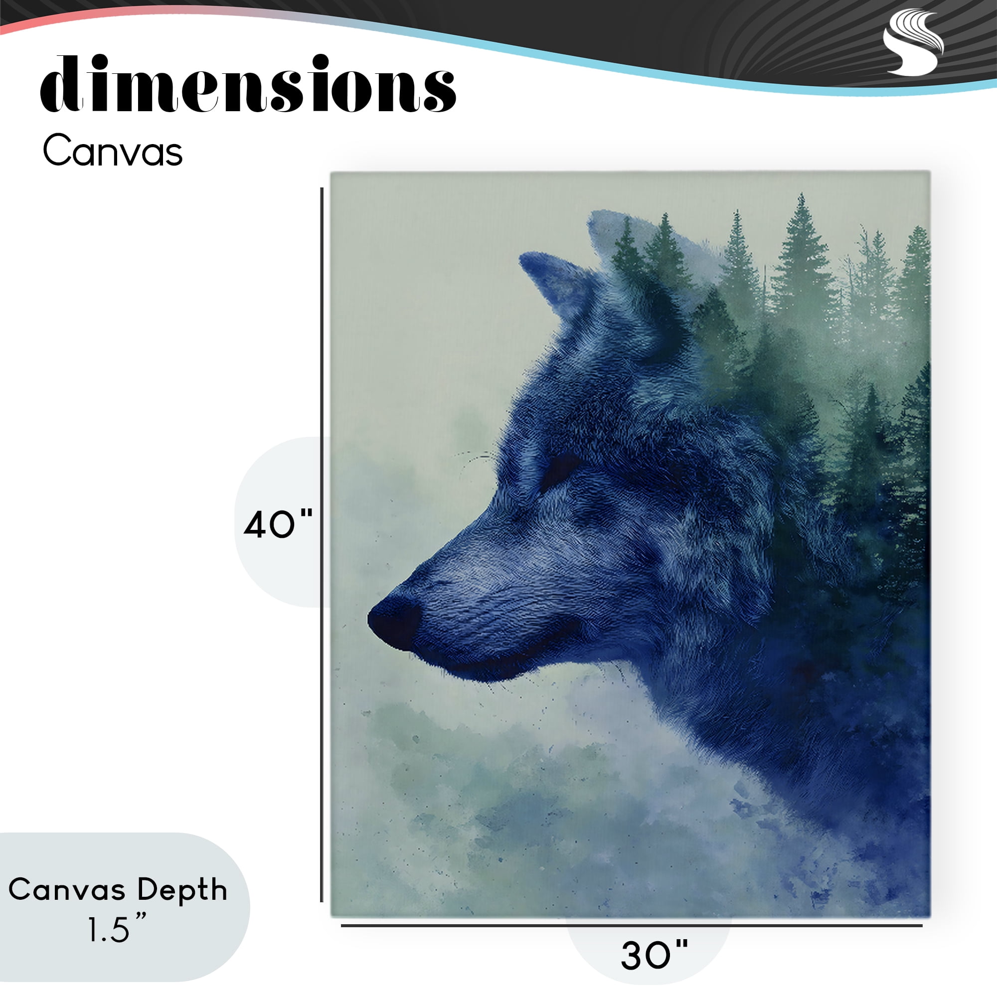 Stupell Industries Indigo Wolf in Misty Pines Canvas Wall Art, design by Franklyn Gregory