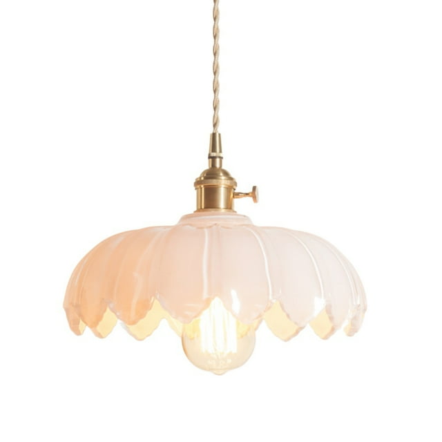 Flower Glass Pendant Light, Ceiling Colorful Pendant Lamp, Modern Farmhouse Pendant Light Fixture, Pendant Lighting for Kitchen Sink Island Dining Room Table Bar Counter Entrance Cafe