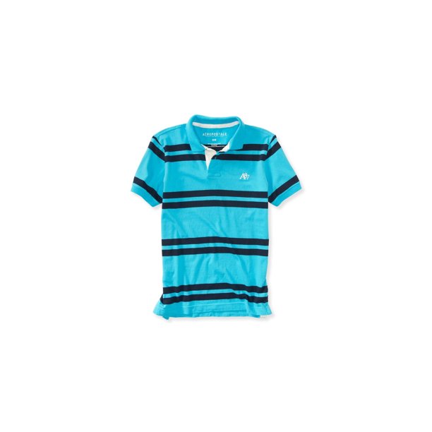 Polo de rugby a rayas Aeropostale para hombre, azul, grande Aeropostale polo, rugbi