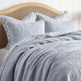 thumbnail image 6 of EVERGRACE 100% Cotton Paisley Quilt Set, Queen Size 3 Piece Set – Prewashed Lightweight Bedspread with 2 Shams, Soft & Breathable Matelasse Coverlet for All-Season Comfort, Pearl Blue, 6 of 8