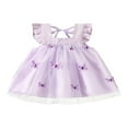 thumbnail image 1 of Robe Trapèze en Tulle Sans Manches Plissée Papillon Tutu Princesse pour Tout-Petites Filles, Robe de Fête, 1 of 7