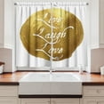 thumbnail image 2 of Ambesonne Live Laugh Love Kitchen Curtains, Big Spot Words, 55"x45", Pale Coffee Yellow, 2 of 3
