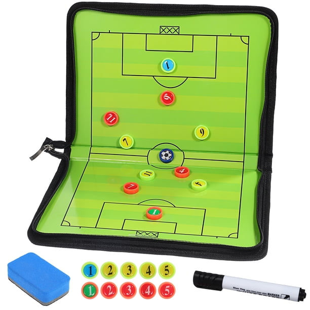 Tablero magnético de entrenamiento de fútbol, tablero portátil para exhibición de partidos de fútbol, tablero de campo con portapapeles de fútbol