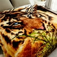 thumbnail image 3 of MERRY HOME Full/Queen Size Fleece Blanket For Bed, A & B Patterns Soft Warm Tiger Blanket, Microfiber Plush Middle Weight Bed Blanket For All Season, Tiger/Tiger Print, 5LB, 75"x87", 3 of 8