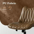 thumbnail image 5 of Ninecer Armless PU Leather Office Chair with Adjustable Height, Ergonomic Swivel Desk Task Chair with Tilt Function, Modern Computer Chair on Wheels for Home Office, Brown, 5 of 8