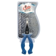 Cuda Bent Nose Fishing Plier Tool with Ring Splitter and Crimper, 7, Carbon Steel, Blue