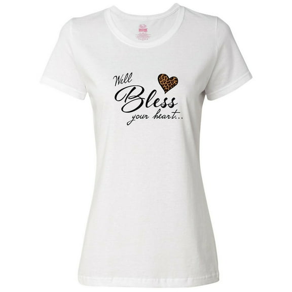 Inktastic Well Bless Your Heart with Leopard Print Women's T-Shirt